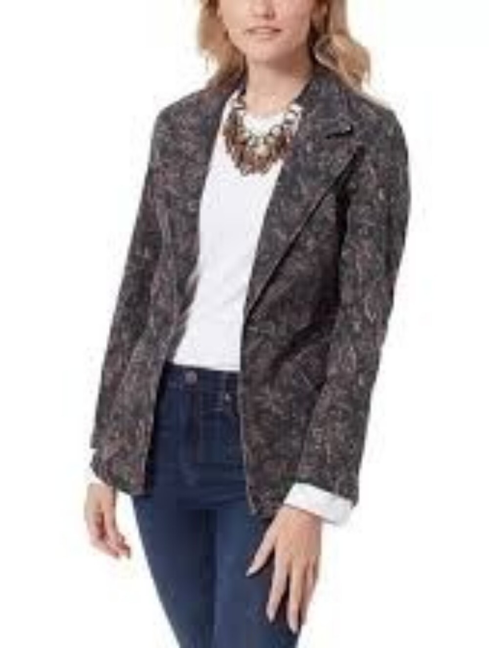 Sam Edelman Margot Floral Print Stretch Cotton Blazer Jacket XL Bohemian